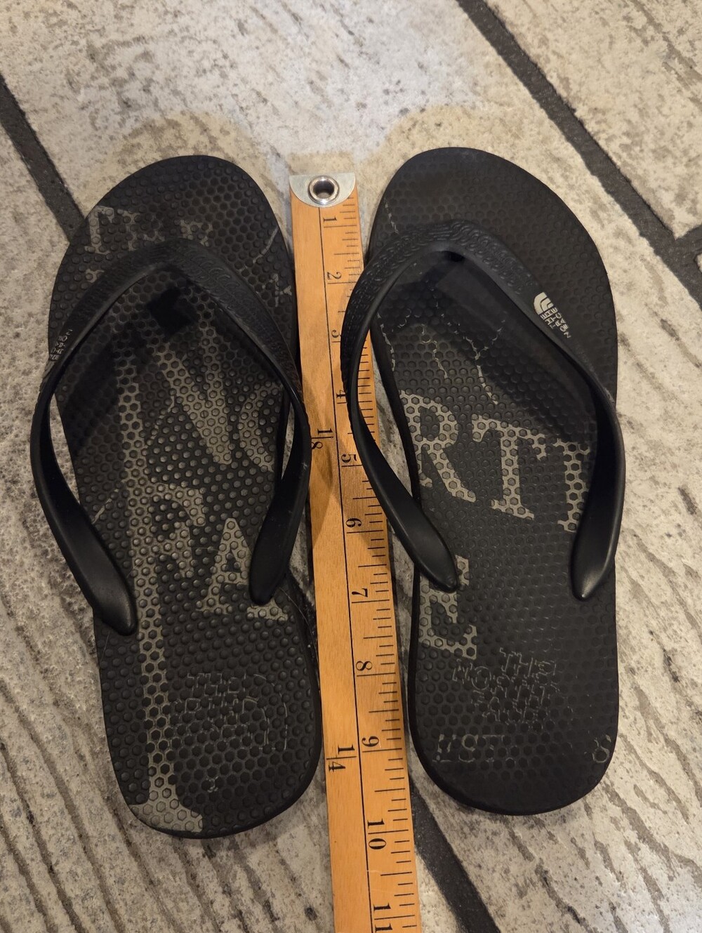 Northface Black Flip Flop Sandals with Logo Detail